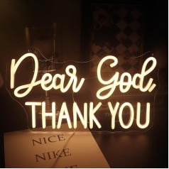 Дорогой Бог Спасибо Неоновый Знак, Dimmable Декоративные Неоновые Огни, Вдохновляющий Офис Настольный Декор Огни для Офиса, Дома, Гостиной, Кла
