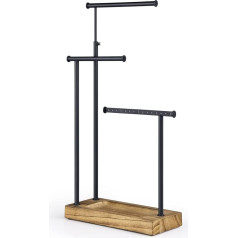 Деревянная подставка для ювелирных изделий Деревянный держатель для цепочек с 3 перекладинами (51 см) Дерево для хранения ювелирных изделий