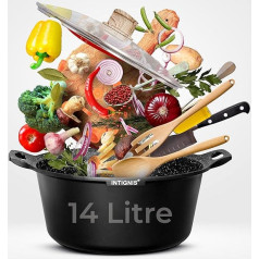 Кастрюля премиум-класса со стеклянной крышкой - сотейник для всех плит, включая индукционные, тяжелый алюминий, керамическое покрытие, здо