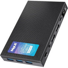 Безвентиляторный мини ПК MeLE Quieter3Q - процессор N5105, 8 ГБ ОЗУ, 256 ГБ памяти с Windows 11 Pro, Micro Computer Compact WiFi 5, USB-C PD, Dual HDMI BIOS Unlocked, Auto Power On