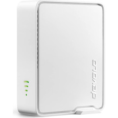 devolo WiFi 6 Repeater 5400, повторитель WLAN, до 5 400 Мбит/с, усилитель Mesh WLAN, точка доступа, удлинитель WiFi, 2x гигабитное LAN соединение, белый