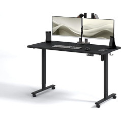 BLACK POINT Регулируемый по высоте стол, 120 x 60 см, эргономичное стоячее место, стол, стоячий стол, регулируемый, черный, компьютерный стол, диапаз