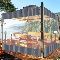 HIDEWALKER 3x2m Transparente PVC Outdoor Plane Wasserdicht mit ösen, Winddicht & UV-beständig für Terrasse, Pergola & Garten