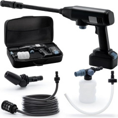 Trisruvian Аккумуляторная мойка высокого давления 5 Mpa Hydroblast: Мобильная беспроводная мойка высокого давления с аккумулятором 21 В 4,0 Ач и пистоле