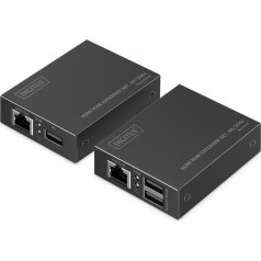 Удлинитель по кабелю витой пары CAT6 hdmi 4k/30hz с kvm usb 1.1 до 40м/70м, макс. 253 приемника, управление ир - комплект (приемник/передатчик)