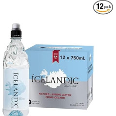 Исландская ледниковая природная вода премиум-класса из переработанного ПЭТ 12 х 750 мл в упаковке - щелочная/низкий уровень PH, без бисфенола, 