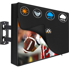 Откидная крышка Zettum для телевизоров 28-32 дюймов - водонепроницаемая и сверхмощная крышка с защитой экрана, 600D PU Oxford с молнией и складной функ