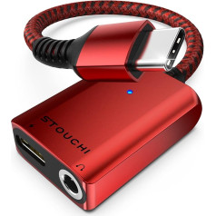 Адаптер USB C для наушников и зарядки, Stouchi USB Type C to 3.5 mm Jack Aux Adapter, Hi Res DAC, безопасная быстрая зарядка 30 Вт, совместимость с iPhone 15 Pro/Max, Samsung Galaxy S23 S2
