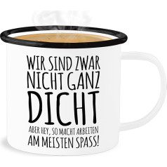 Эмалированная оловянная кружка - Заявление - Не совсем туго Я Подарок Работа Коллеги Я Коллега - 300 мл - Белый Черный - Заявления Коллеги Круж
