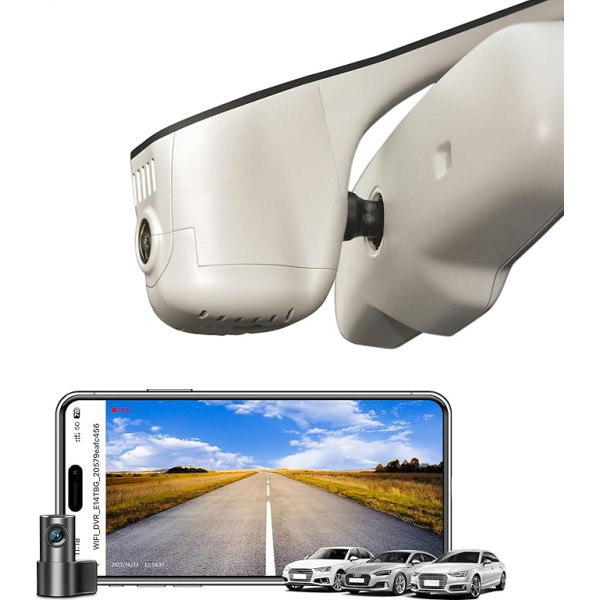 Mangoal Передняя 4K и задняя 1080p Dash Cam Custom Fit для Audi (модель C бежевый), интегрированный OEM внешний вид, UHD 2160P видео, G-сенсор, Loop запись, WiFi и бесплатн