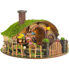 DIY миниатюрный дом - мини дом очаровательный лес строительный набор со светодиодом, деревянные 3D пазлы слепой дизайн коробки, кукольный дом