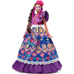Кукла Barbie 2022 Día De Muertos с традиционным платьем с оборками, цветочной короной и краской для лица Calavera, подарок для коллекционеров