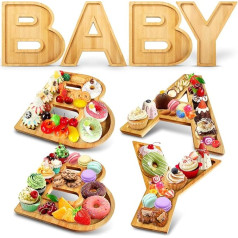 1 Набор Baby Shower Деревянные Charcuterie Ребенок Форма Письмо Сервировочный Лоток Доска Блюдо Декоративные Тарелки Многоразовые Baby Shower Еда Лотки д