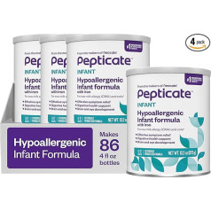 Pepticate Baby Formula Гипоаллергенная сухая молочная смесь для детей с аллергией на коровье молоко с Омега 3 DHA, ARA, железом и пребиотиками, 375 мл (упак