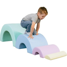 IGLU SOFT PLAY 4 Slide Set XXL Soft Building Blocks Foam Building Blocks Giant Building Blocks Pastel Colour (Rainbow)