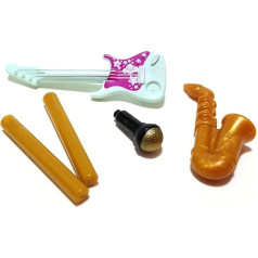 Набор аксессуаров LEGO Music Minifigue: Гитара, саксофон, микрофон, барабанные палочки