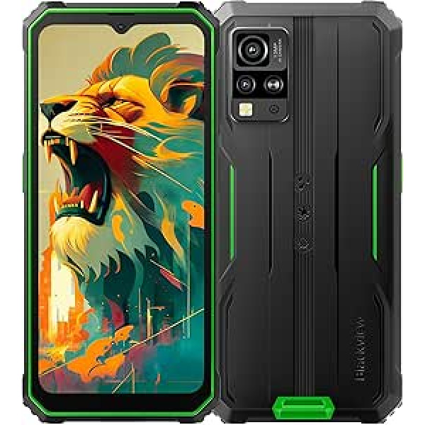 Blackview AI Открытый мобильный телефон Android 128GB + 12GB/2TB Octa Core, открытый смартфон без контракта 6.56 дюймов HD + 16MP камера, IP68 + IP69K водонепроницаемый, ра