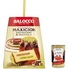 3 x Рождественские сладости Balocco Pandoro Maxiciok с начинкой из фисташкового крема и фундука, покрытые темным шоколадом и рублеными карамелизирова