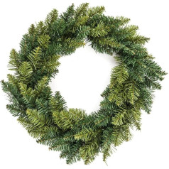 Wintem - Weihnachtsdekoration Grüne Girlande Ø 40 cm mit dichten und realistischen Zweigen für Weihnachten an der Wand oder Tür, ideal als Basis für Dekorationen und Lichterketten wiederverwendbar und