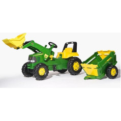 Rolly Toys John Deere Junior Tractor Set (Детский сельскохозяйственный трактор от 3 до 7 лет, шины Whisper, зеленый/желтый) 811496