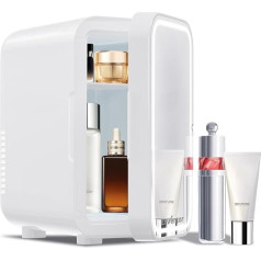 Enventor Мини-холодильник 6L/8 банок, косметический холодильник с диммируемой светодиодной подсветкой зеркала, AC + 12V DC, охладитель и подогревате