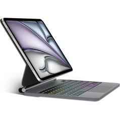 SENGBIRCH Magic Keyboard for iPad Air 13 Inch M3 2025/M2 2024 - клавиатура с немецкой раскладкой QWERTZ и чехлом, клавиатура с подсветкой и мультитрекпадом для iPad Pro 12.9 Inch 