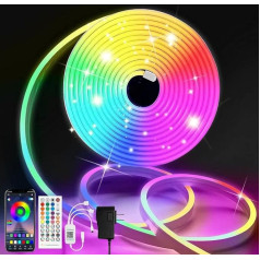 TVLIVE Неоновая светодиодная лента 10 м, RGB светодиодная лента 10 м, 24 В IP67 Водонепроницаемая неоновая светодиодная лента с приложением и пульто