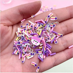 QR 100g Mischscheiben Полимерная горячая глина Streusles для DIY. Handwerkslippen füllen winzige niedliche Kunststoff-Klei-Zubehör T1127 (Цвет: смешанный)