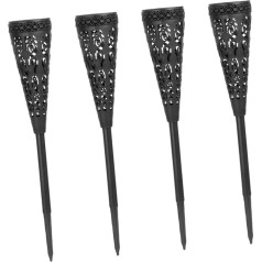 Toddmomy Комплект из 4 солнечных фонарей для сада Светодиодные солнечные дорожки Декоративное наружное освещение для дорожек и подъездных пут