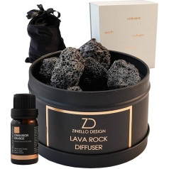 Диффузор с лавовым камнем для эфирных масел - ароматизация помещения и ароматерапия без электричества - подарочная коробка с натуральными 