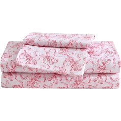 Betsey Johnson - Комплект простыней для королевы, мягкое и легкое постельное белье, устойчивое к выцветанию и морщинам (Ballet Bows Pink, Queen)