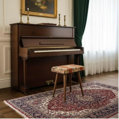 Ultimate Premium Products Anatolia Pattern Vintage Bench | Etnhic Footstool & Ottoman | Mid Century Makeup Stool & Piano Bench Footrest