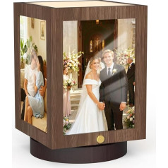 Mixoo DIY Вращающаяся фоторамка 10 x 15 см, небольшая подсвечиваемая рамка, мини-фоторамка из дерева для нескольких фотографий, фоторамка для дет