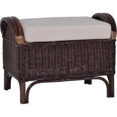 'Panama' Mia Furniture Rattan Stool Dark Brown