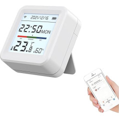 Mengshen 2er Pack WiFi Digitales Thermometer Hygrometer Innen Temperatur Feuchtigkeit Sensor mit Hintergrundbeleuchtung APP Fernüberwachung für Zuhause Babyzimmer Büro