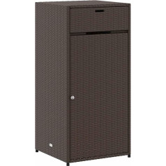 vidaXL Garden Cabinet, Utility Cabinet with Lots of Storage Space, Side Cabinet with Doors, Balcony Cabinet, Patio Cabinet, Brown Poly Rattan