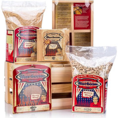 Набор Axtschlag Barbecue and Smoker Master Set для гриля, копчения и копчения | Набор аксессуаров для гриля | 4 доски для гриля из кедрового дерева, щепа для коп