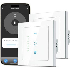 Выключатель рольставни WLAN, [6 Gen] Слепой выключатель с управляемым светодиодом, умный таймер рольставни требует нулевого проводника, управл